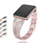 Art Deco Diamond Bling Strap Band for 8 7 6 5 Stainless Steel Strap Link
