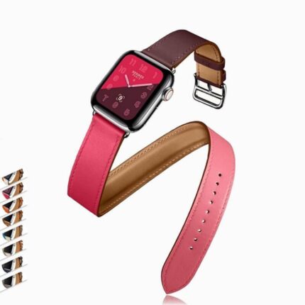 Leather Strap For Aband Double Bracelet For Series 7 6 5 4 3